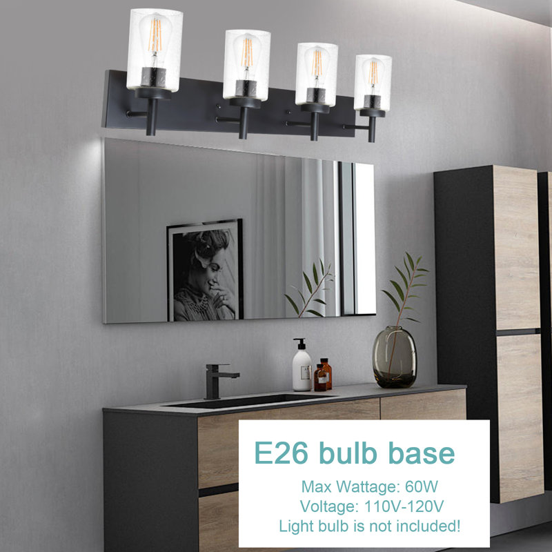 Breakwater Bay 4 Light Chrome Wall Light, Bathroom Over Mirror Light Fixture, Chrome Vanity ...
